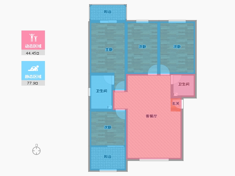 河北省-邯郸市-水木清华园-107.73-户型库-动静分区