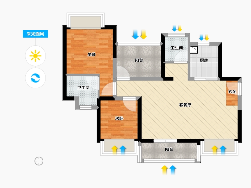 广东省-深圳市-中熙君南山-64.47-户型库-采光通风