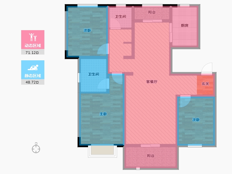 陕西省-延安市-嘉丰国际城-103.95-户型库-动静分区