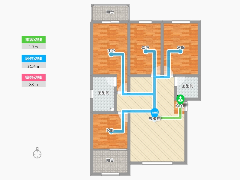 河北省-邯郸市-水木清华园-107.73-户型库-动静线