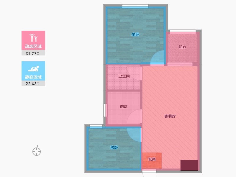 湖北省-武汉市-烽火尚品虹城-50.86-户型库-动静分区