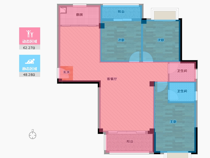 福建省-泉州市-紫帽-98.96-户型库-动静分区