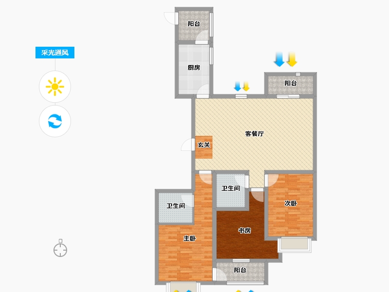 山西省-运城市-信合名都-112.98-户型库-采光通风