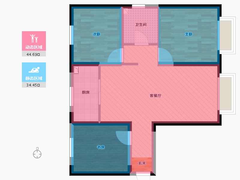 天津-天津市-欣然苑-69.56-户型库-动静分区