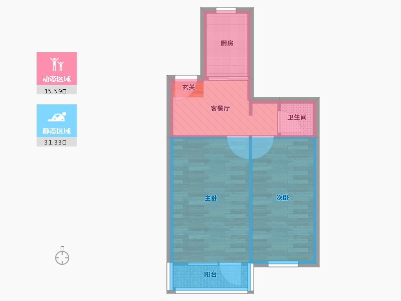 北京-北京市-海户西里30号楼-41.06-户型库-动静分区