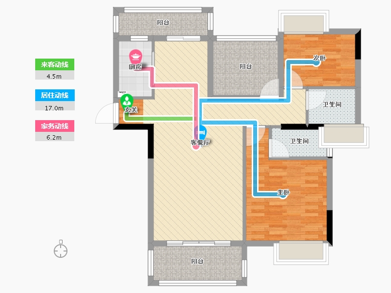 广东省-佛山市-奥利花园-88.28-户型库-动静线