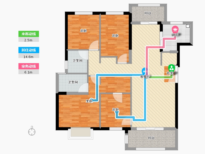 湖南省-长沙市-万科魅力之城-108.31-户型库-动静线