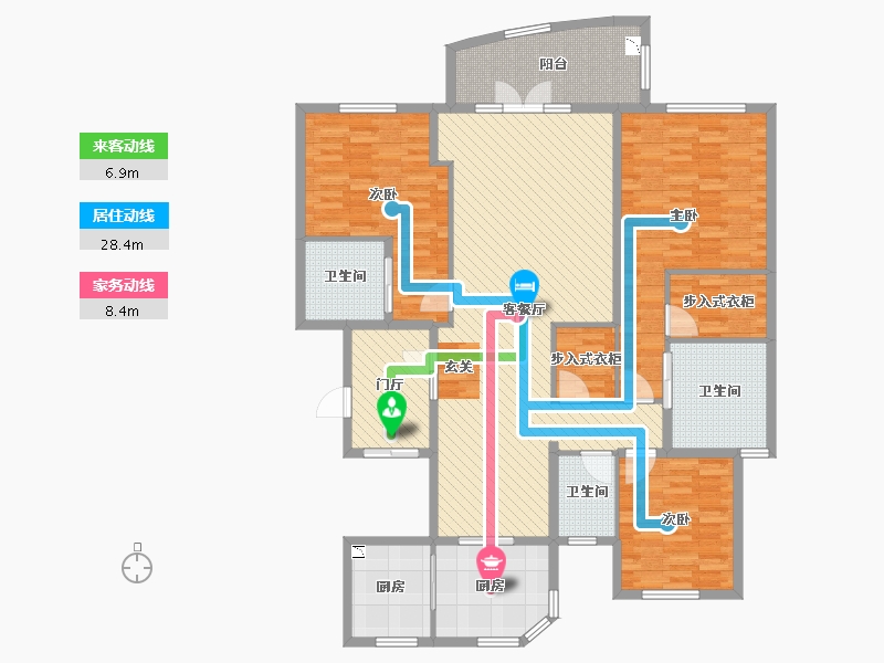 浙江省-宁波市-余姚中央公馆-155.09-户型库-动静线