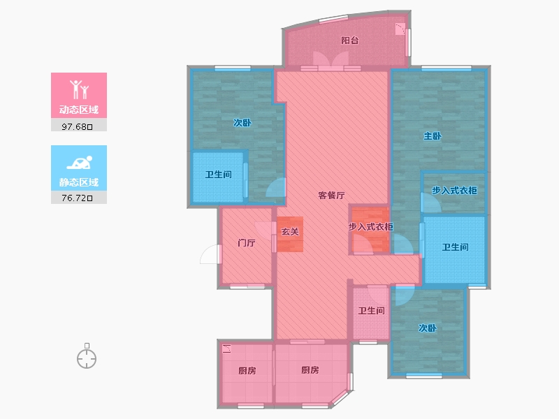 浙江省-宁波市-余姚中央公馆-155.09-户型库-动静分区