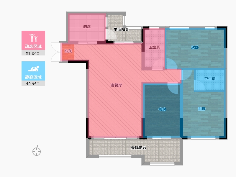 云南省-昭通市-北部新洲-108.23-户型库-动静分区