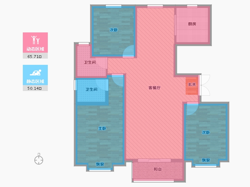 山西省-运城市-华晋佳苑-101.79-户型库-动静分区