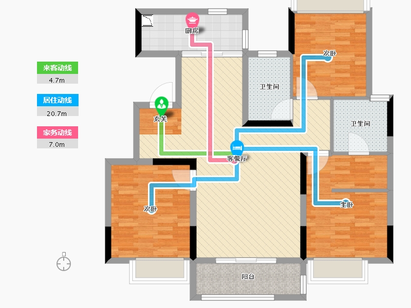 广西壮族自治区-桂林市-漓江郡府-95.40-户型库-动静线