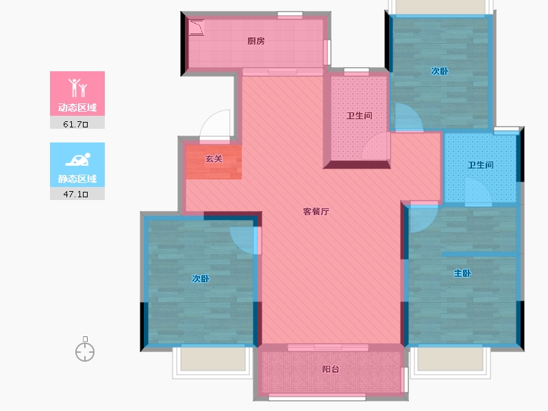 广西壮族自治区-桂林市-漓江郡府-95.40-户型库-动静分区