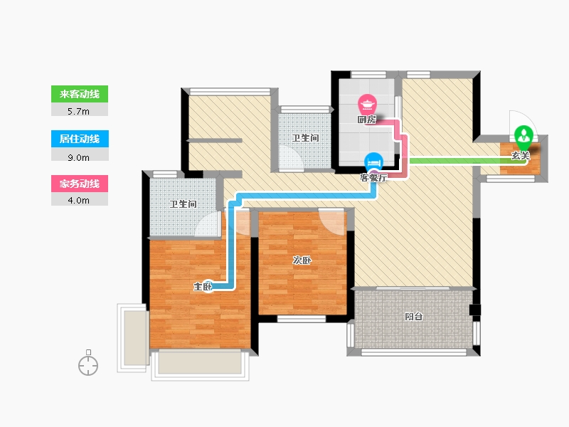 四川省-宜宾市-塞纳国际-80.86-户型库-动静线