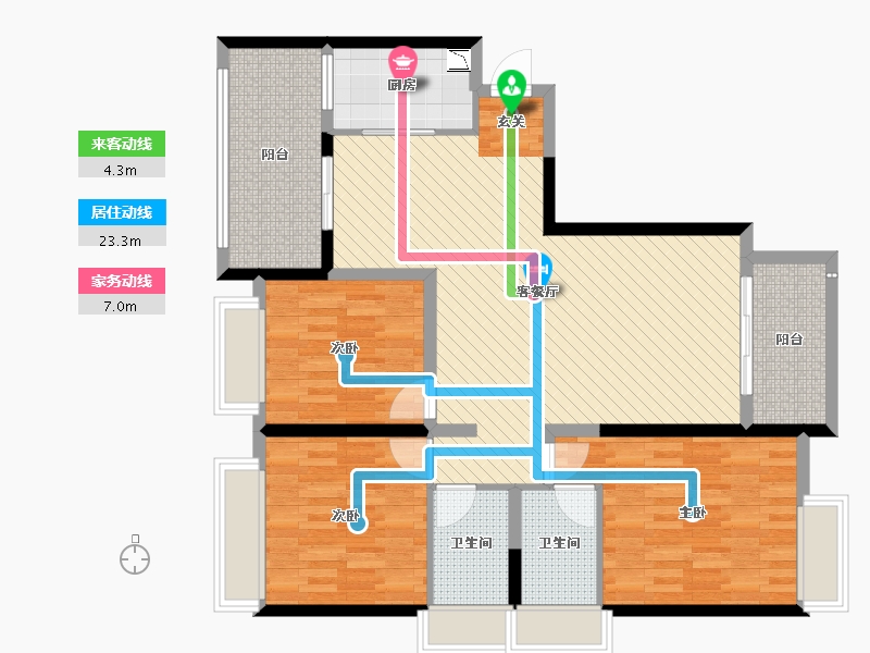 四川省-德阳市-雍湖公园里-106.36-户型库-动静线