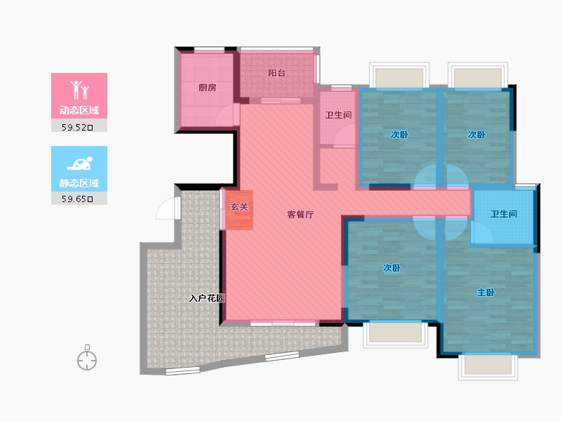 广西壮族自治区-南宁市-第一大道尚城街区-124.50-户型库-动静分区