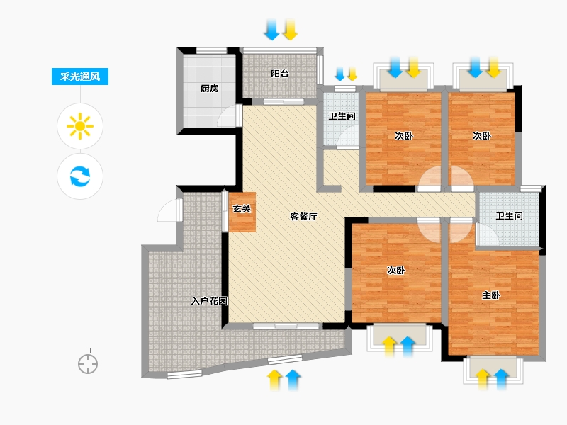 广西壮族自治区-南宁市-第一大道尚城街区-124.50-户型库-采光通风