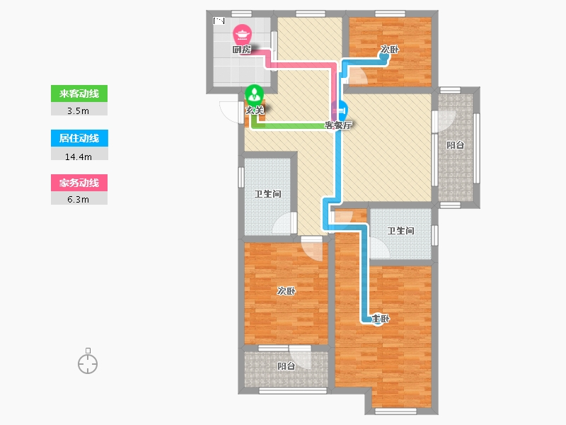 山东省-青岛市-海滨御苑-105.00-户型库-动静线