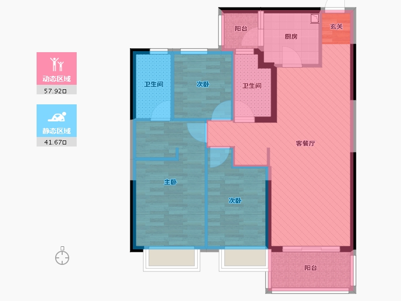 河北省-邯郸市-恒大龙庭-87.62-户型库-动静分区