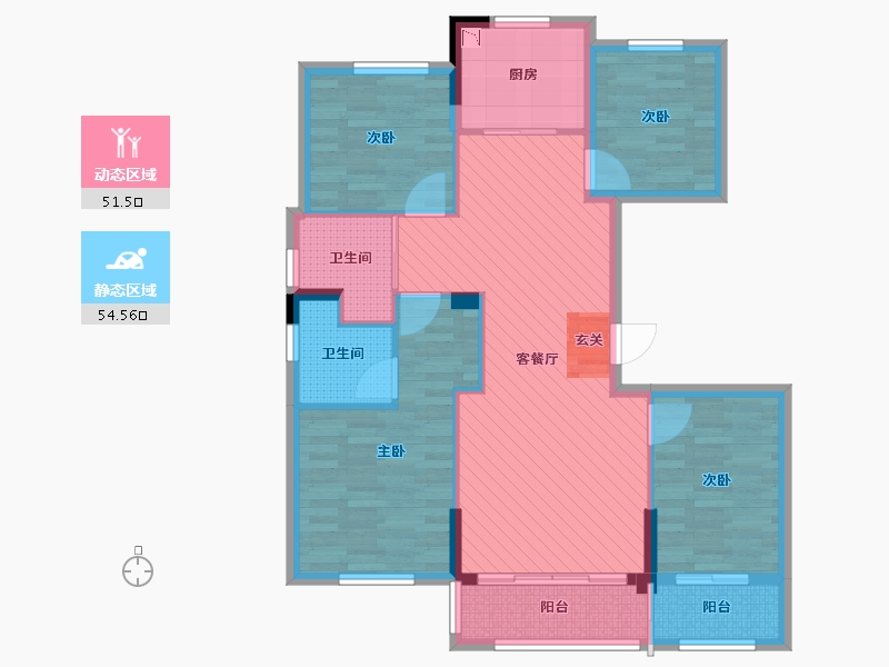 浙江省-温州市-城市之光-93.33-户型库-动静分区