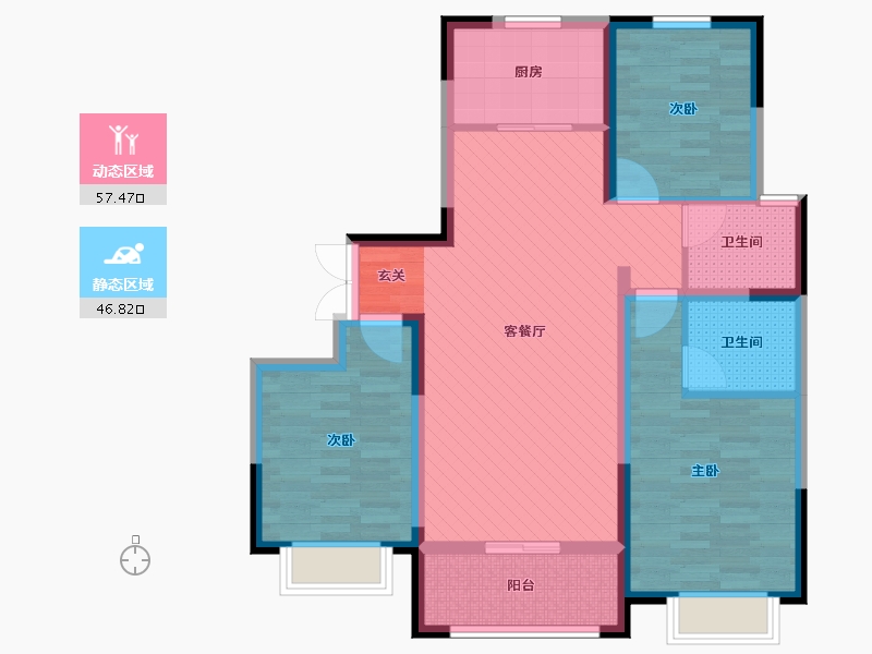 山东省-济宁市-名仕城-91.74-户型库-动静分区