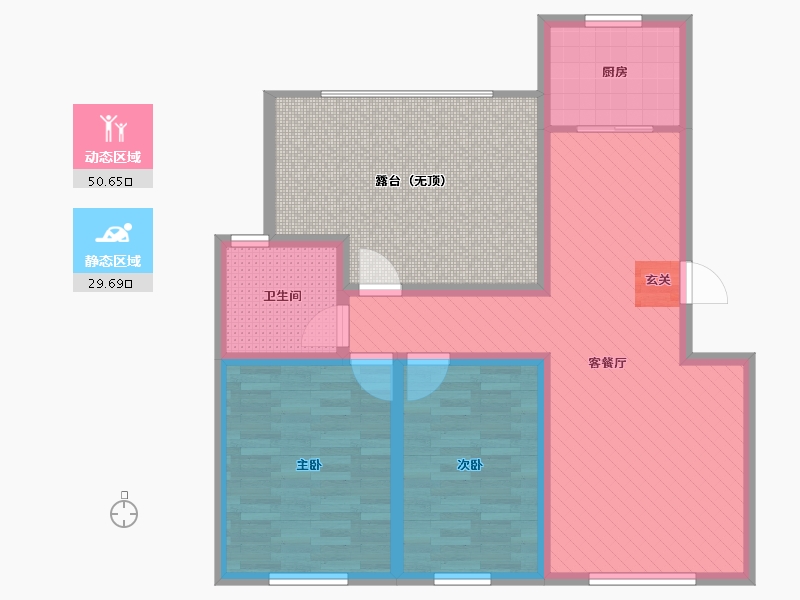 陕西省-宝鸡市-山水文苑-89.59-户型库-动静分区