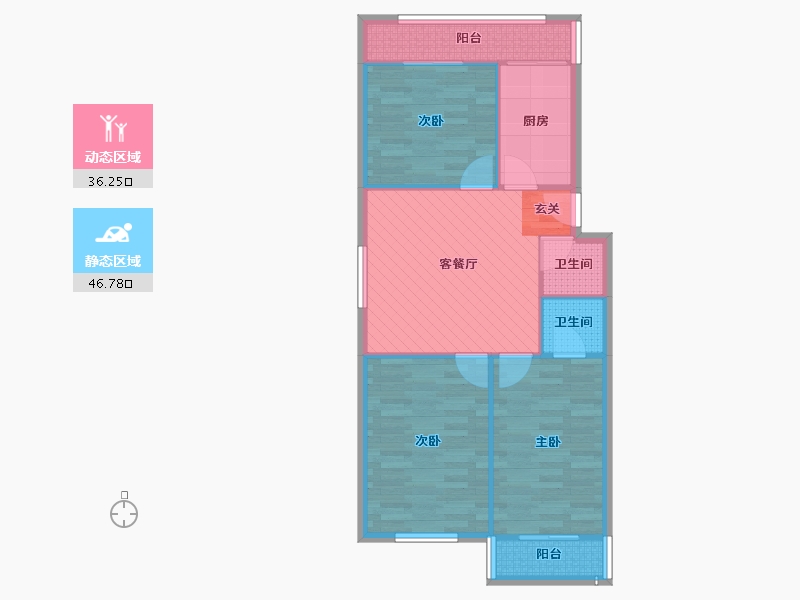 天津-天津市-春花里-74.25-户型库-动静分区