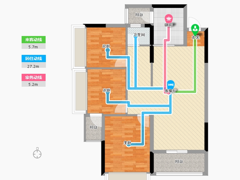 湖南省-衡阳市-清风雅郡-83.75-户型库-动静线