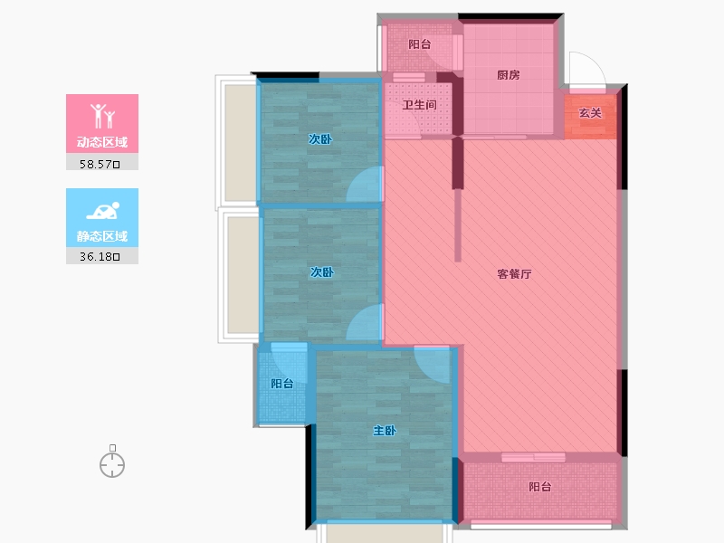 湖南省-衡阳市-清风雅郡-83.75-户型库-动静分区