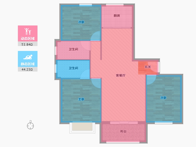 河北省-唐山市-塞纳城邦-88.08-户型库-动静分区