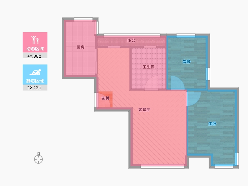 天津-天津市-首创国际伴山人家-55.79-户型库-动静分区