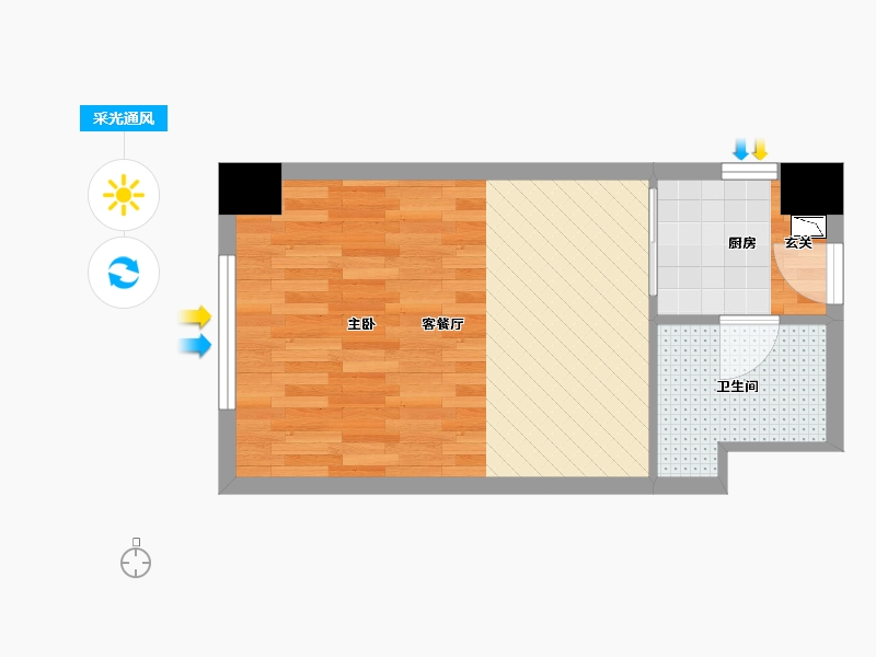 浙江省-杭州市-金隅空港公馆-34.47-户型库-采光通风