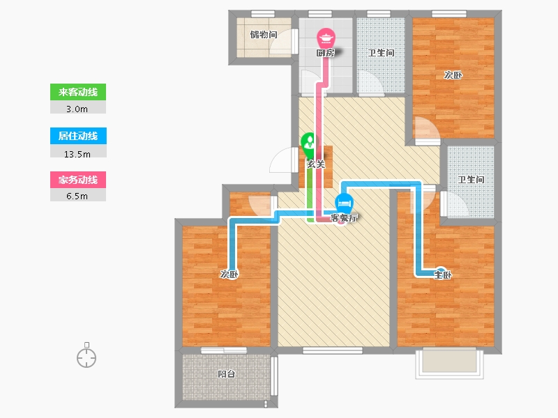 河南省-安阳市-琛凯花园-91.89-户型库-动静线