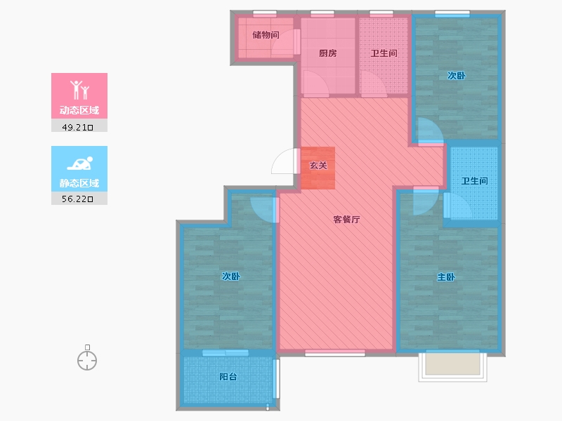 河南省-安阳市-琛凯花园-91.89-户型库-动静分区