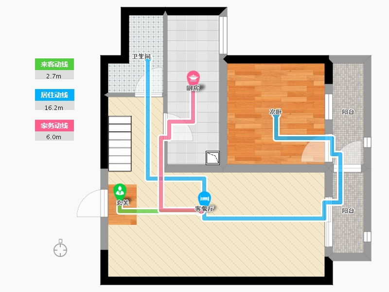 陕西省-西安市-西安乔布斯公寓-51.97-户型库-动静线