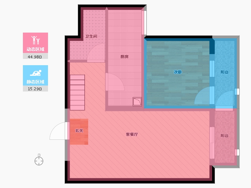 陕西省-西安市-西安乔布斯公寓-51.97-户型库-动静分区