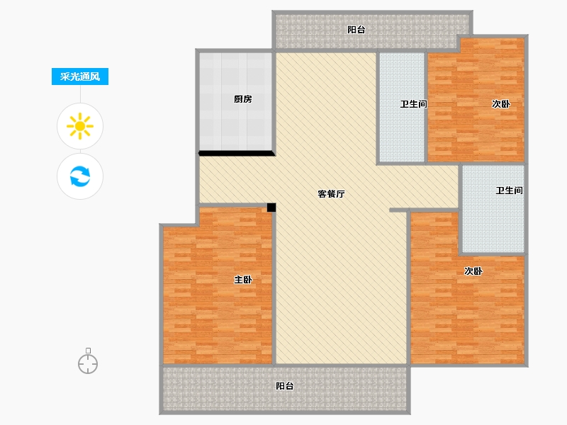 浙江省-嘉兴市-绿城玉兰花园146-168.83-户型库-采光通风