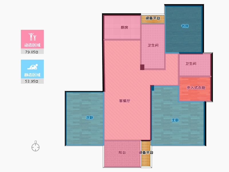 浙江省-嘉兴市-海盐上城春天里137平方-126.48-户型库-动静分区