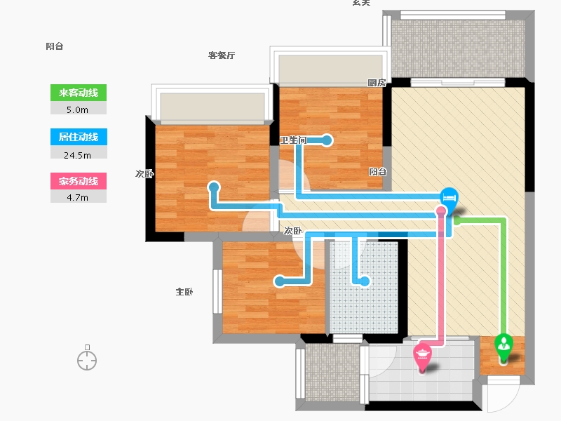 宜宾市邦泰国际社区北区"户型图_"3室2厅1卫1厨_85.00平方米-酷家乐