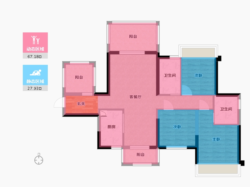 广西壮族自治区-南宁市-中建邕和府-83.74-户型库-动静分区