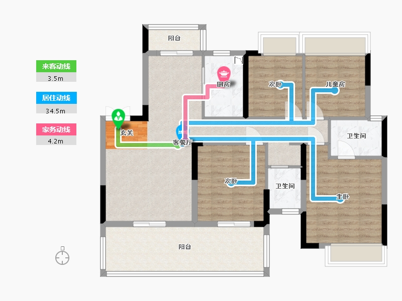 广西壮族自治区-南宁市-中建邕和府-104.19-户型库-动静线