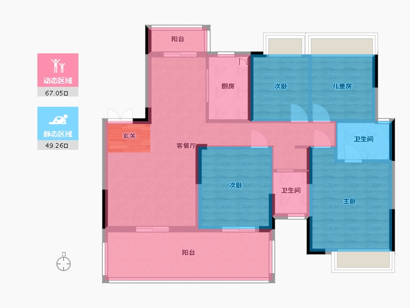 广西壮族自治区-南宁市-中建邕和府-104.19-户型库-动静分区