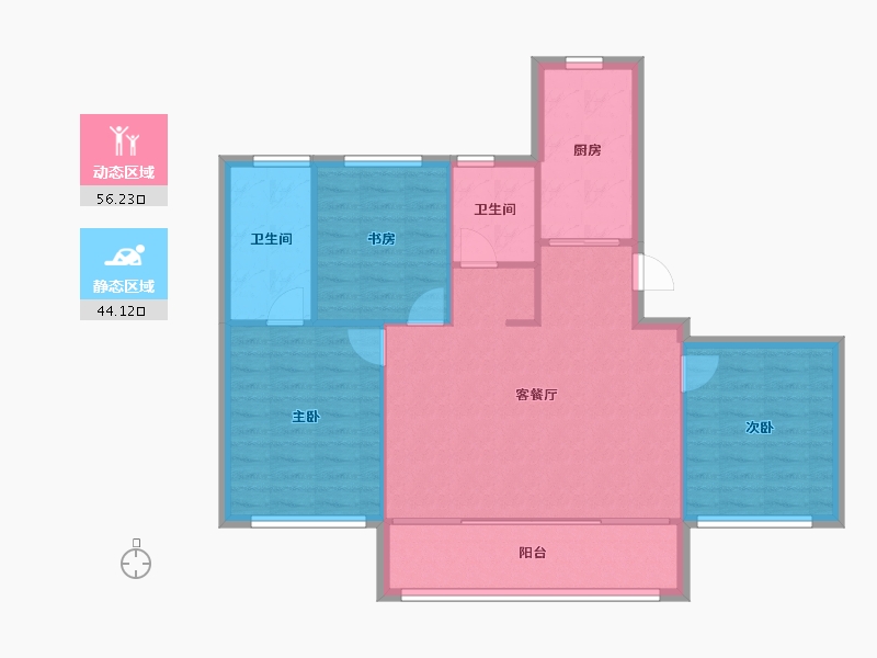 黑龙江省-哈尔滨市-天成溪树庭院-92.14-户型库-动静分区