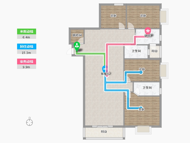 湖南省-怀化市-嘉鸿天街（榆园）-141.52-户型库-动静线