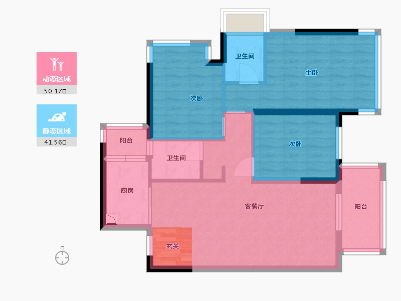 广西壮族自治区-南宁市-天健城天境-81.78-户型库-动静分区