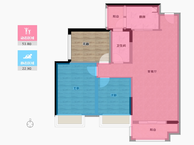 广东省-珠海市-佳兆业  御金山-75.84-户型库-动静分区