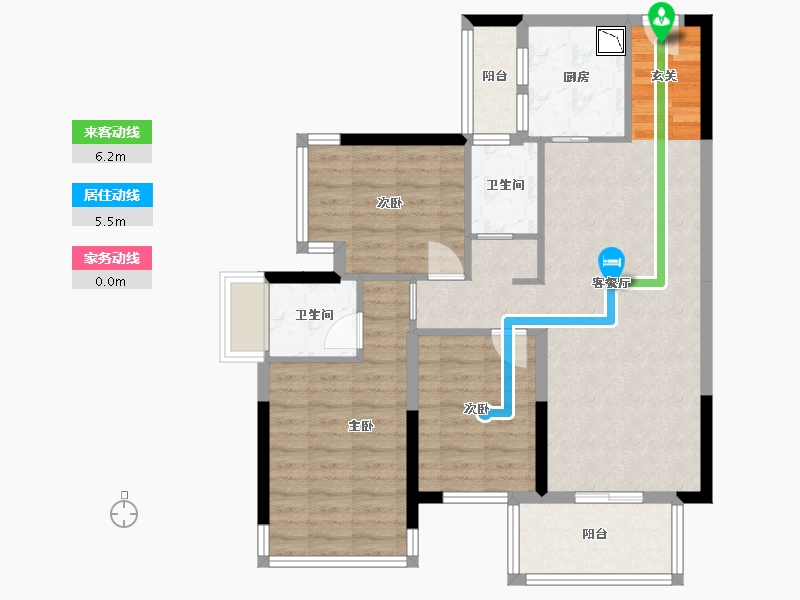 广西壮族自治区-南宁市-天健城天境-85.85-户型库-动静线