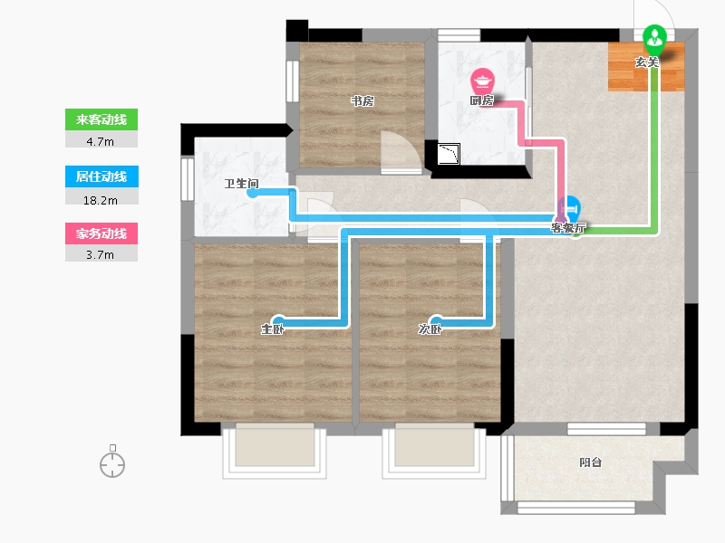 广西壮族自治区-南宁市-中梁国宾熙岸-65.04-户型库-动静线