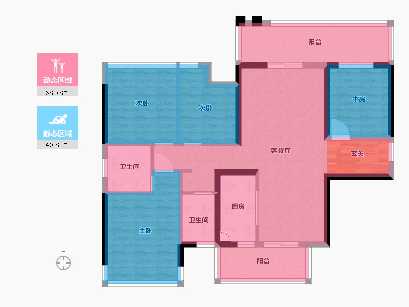 广西壮族自治区-南宁市-天健和府-96.55-户型库-动静分区