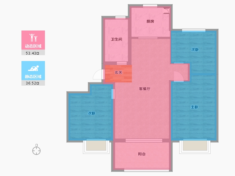 山东省-青岛市-海信文墨里-80.30-户型库-动静分区